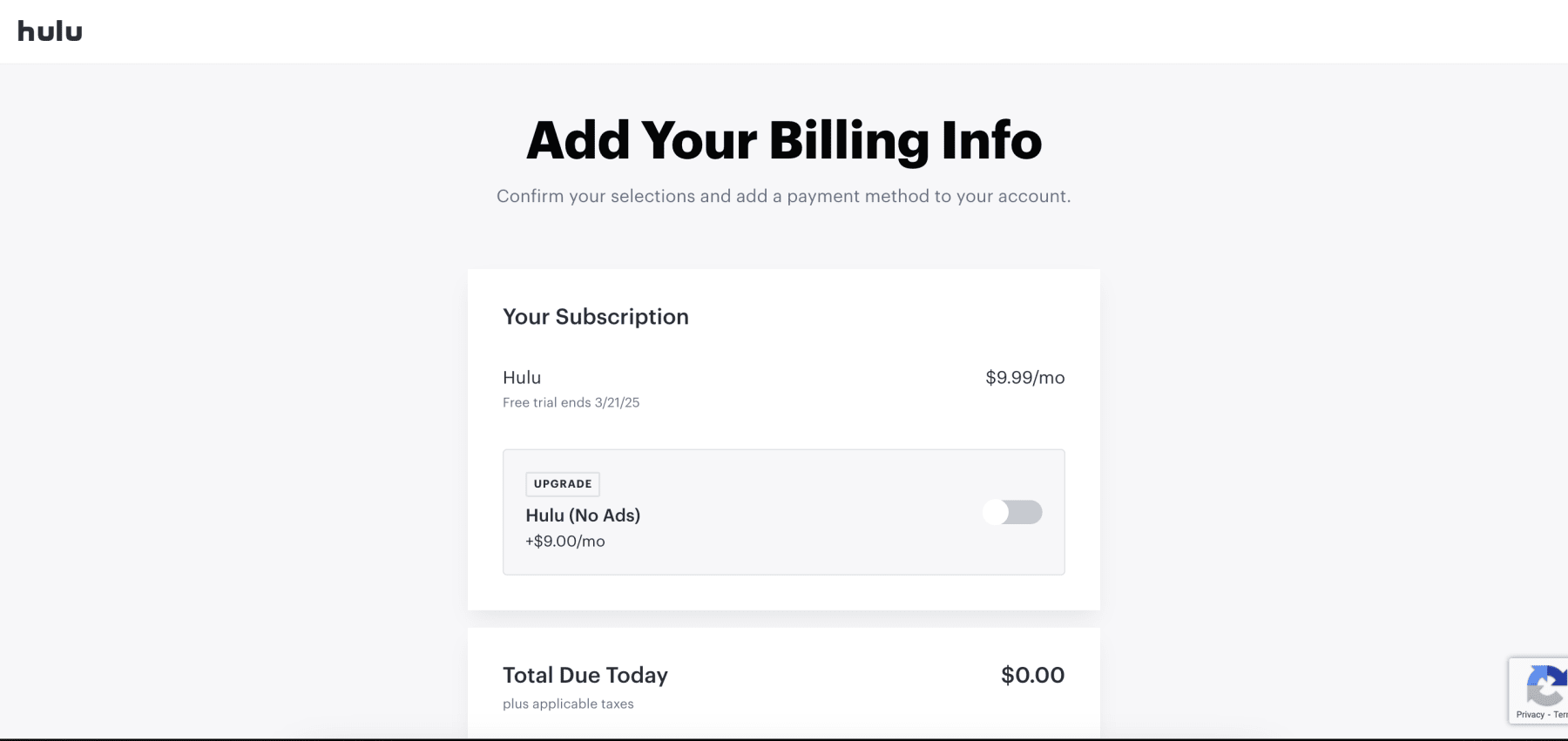 Hulu promo code example