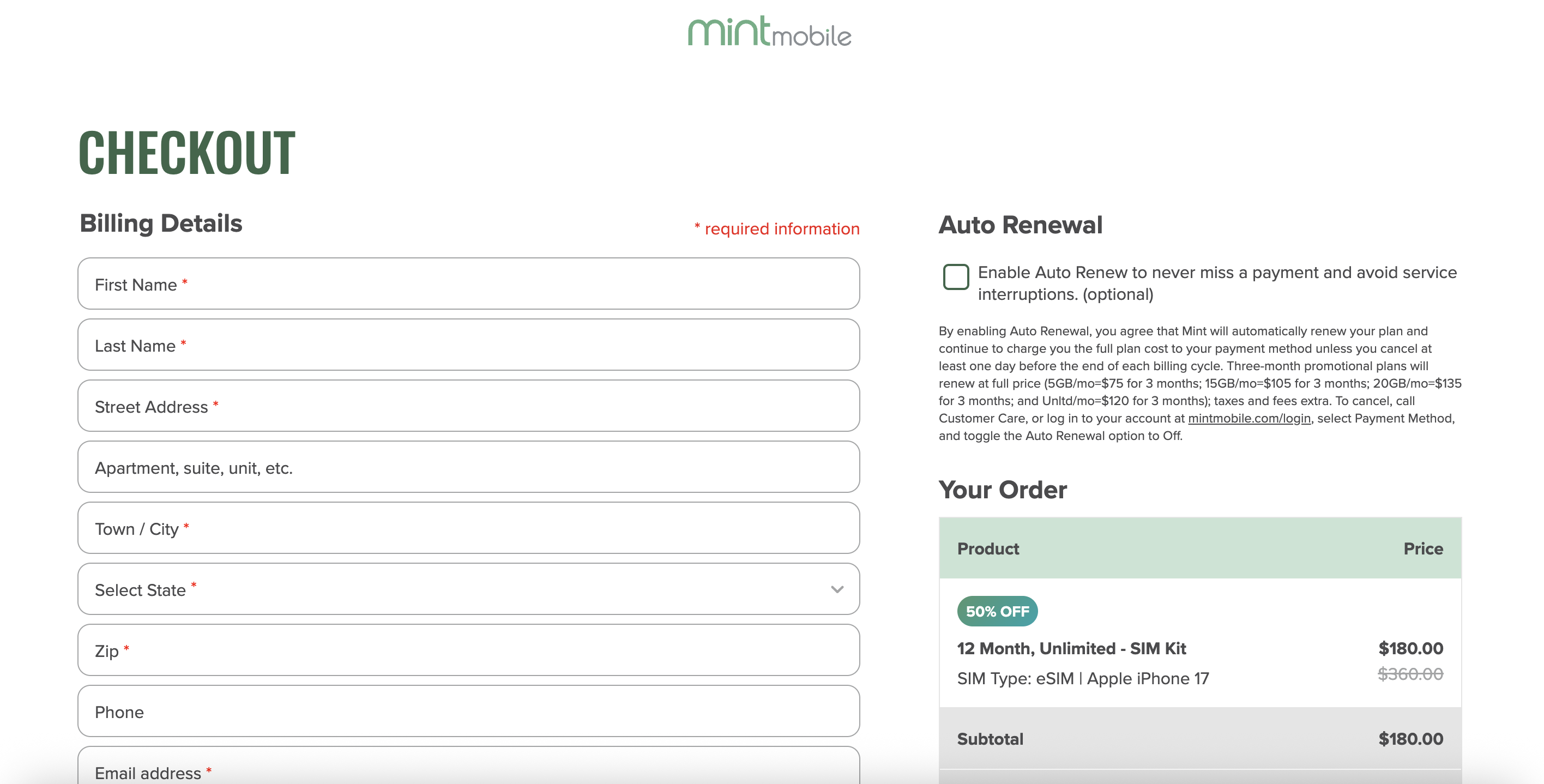 Mint Mobile screenshot